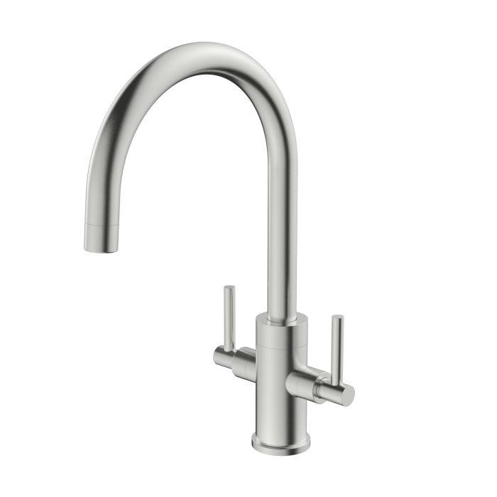 Eibsee Twin Lever Stainless Steel Kitchen Tap